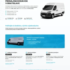 Firemný web BLIZZ – prenájom dodávok