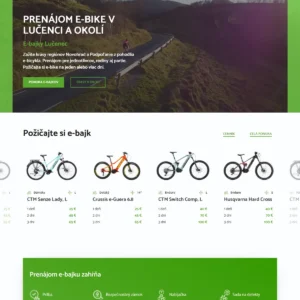 Web prenájmu e-bikov v Lučenci