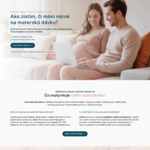 Informačný web MaterskáPlus o materskej dávke