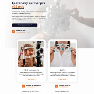 Web očnej ambulancie a optiky Očné centrum Chytil