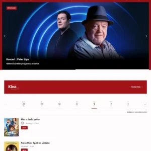 Web divadla Slovenský umelecký dvor s programom a kinom